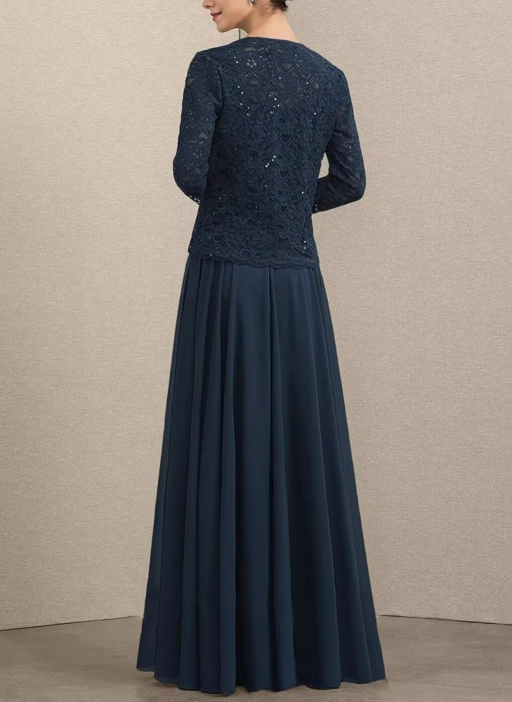 2 Pieces Mother of The Bride Dresses for Women with Jacket Long Chiffon Grandmother of The Groom Dress for Wedding 2024