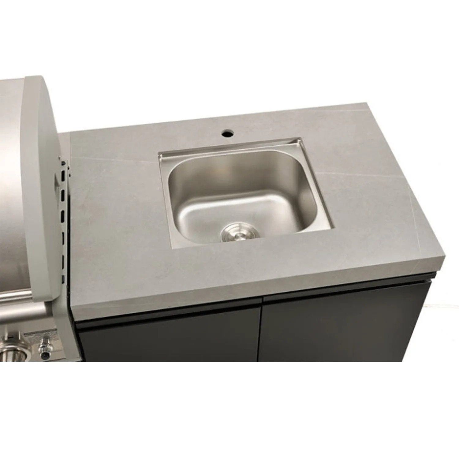 4B-S Series Outdoor Kitchen Double Side Cabinet, Double Fridge with Under-bench Sink