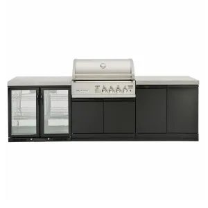 4B-S Series Outdoor Kitchen Double Side Cabinet, Double Fridge w/out Sink