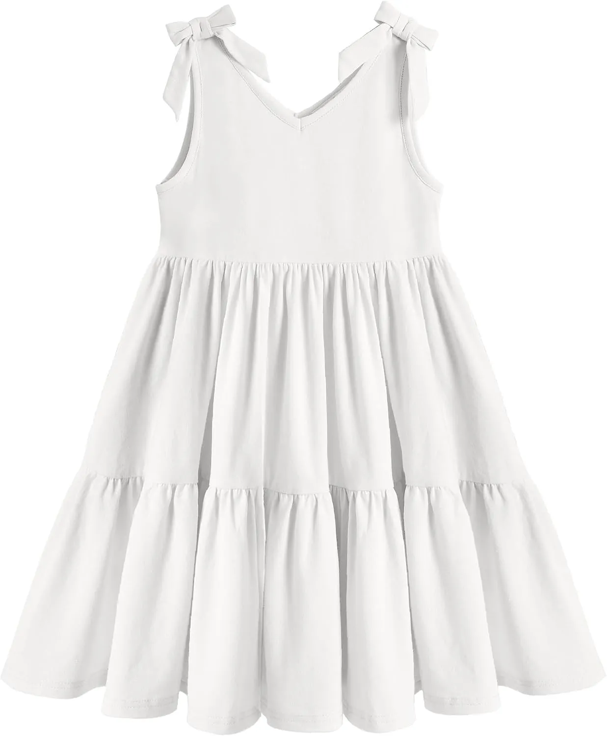 Arshiner Toddler Girl Summer Dress Little Girls Casual Beach Party Bowknot Sling Sundress with Pocket 1-7t
