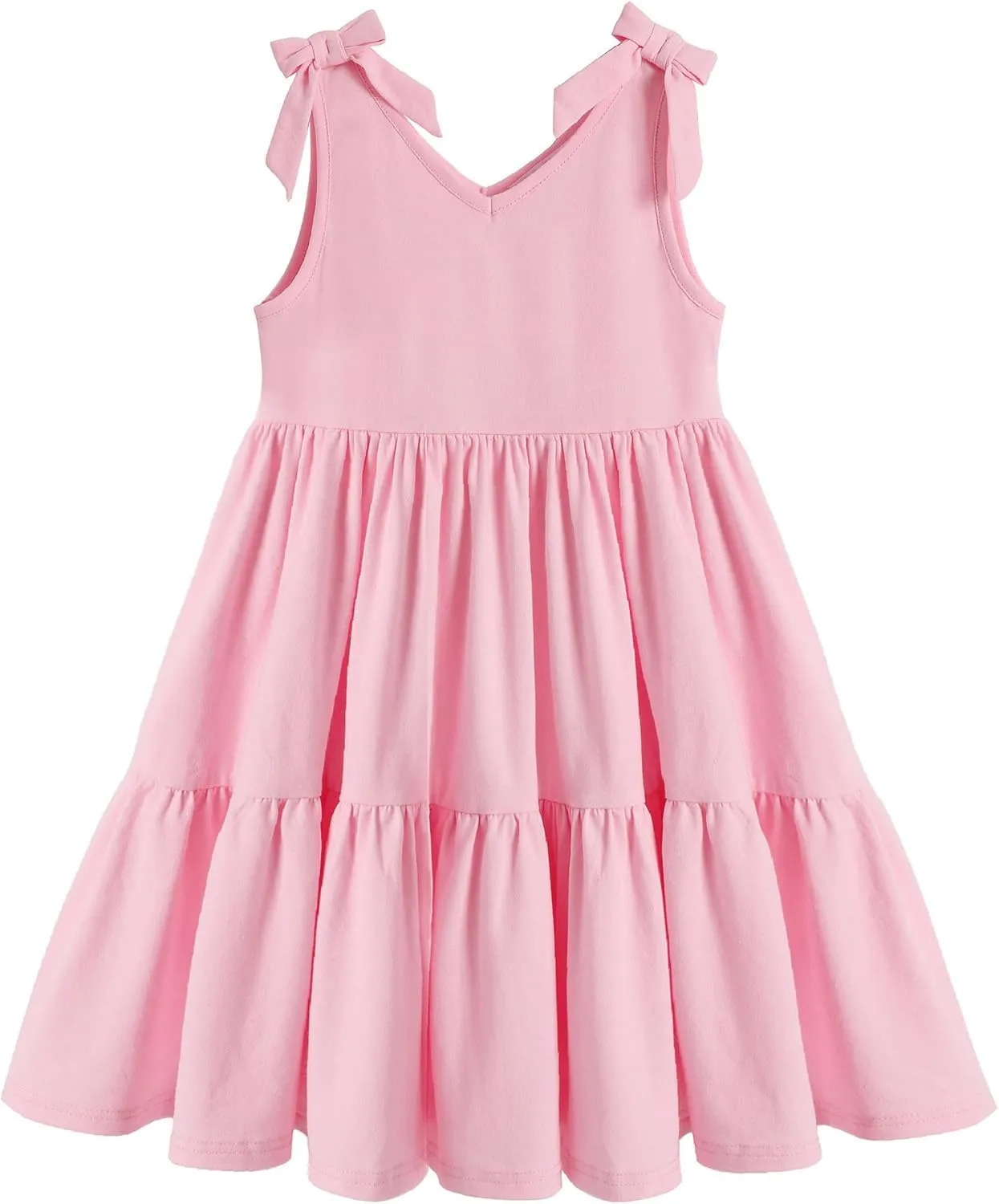 Arshiner Toddler Girl Summer Dress Little Girls Casual Beach Party Bowknot Sling Sundress with Pocket 1-7t