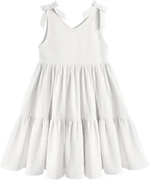 Arshiner Toddler Girl Summer Dress Little Girls Casual Beach Party Bowknot Sling Sundress with Pocket 1-7t
