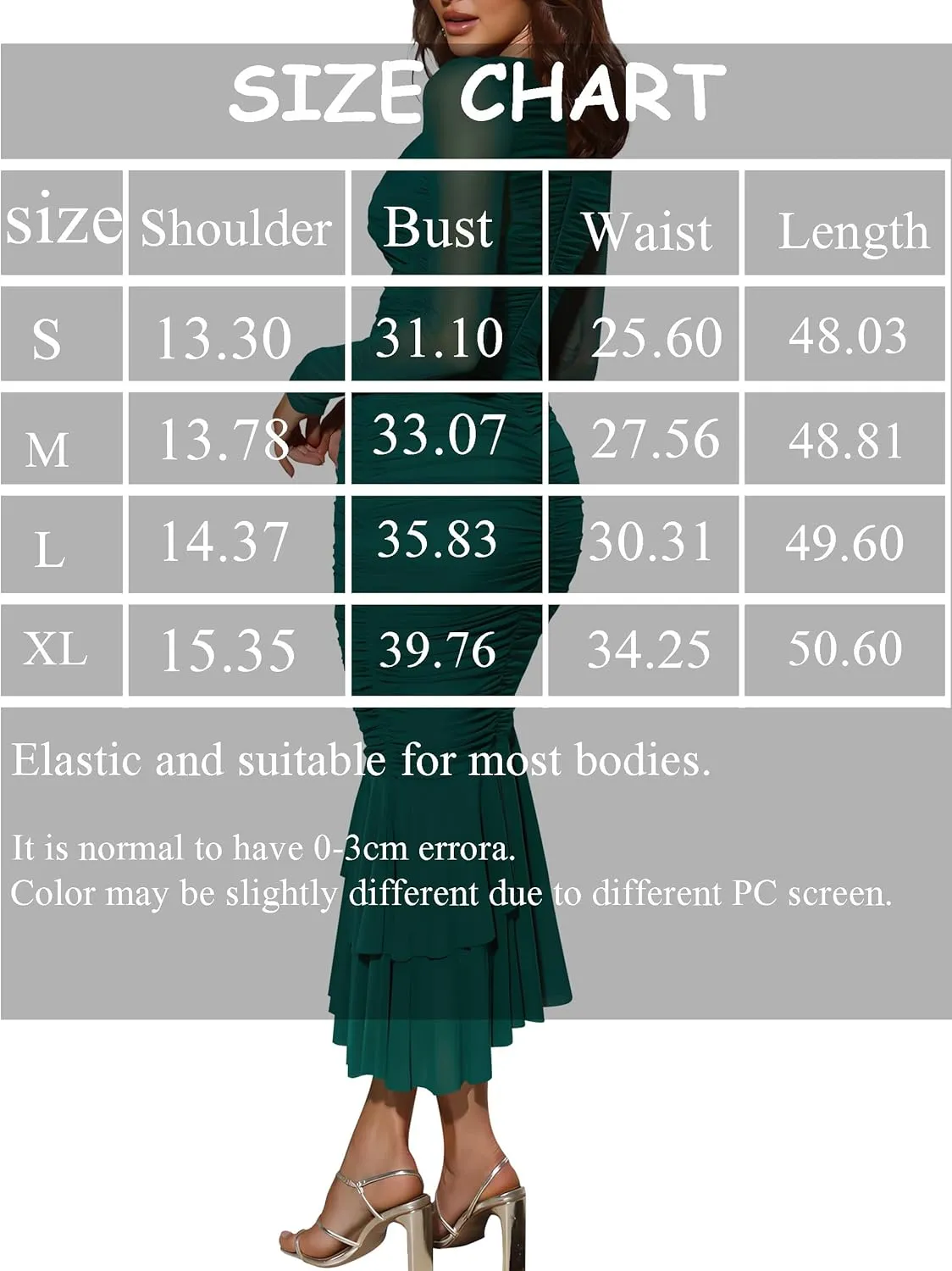 Atizon Elegant Ruched Bodycon Evening Dresses for Women Cocktail Party Formal Maxi Mermaid Dress