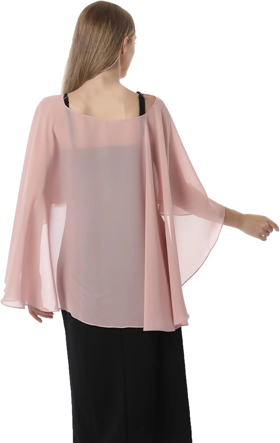 Baoqiya Women's Capelet Shawls and Wraps for Evening Dresses Soft Bridesmaid Shawl Chiffon Cape Wedding Cover Up