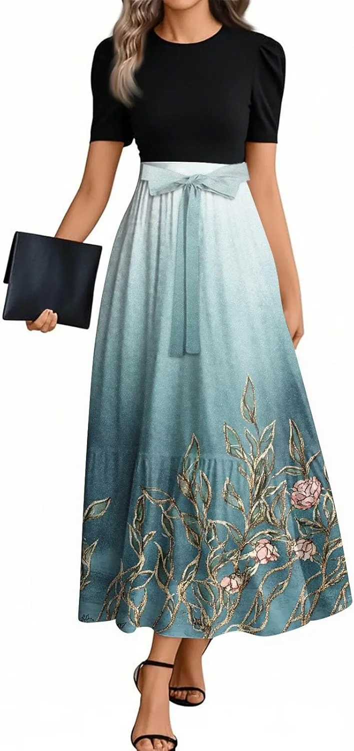 Boho Maxi Dresses for Women 2025, High Waisted Casual Trendy Summer Dresses Beach Vacation Womens Sundresses