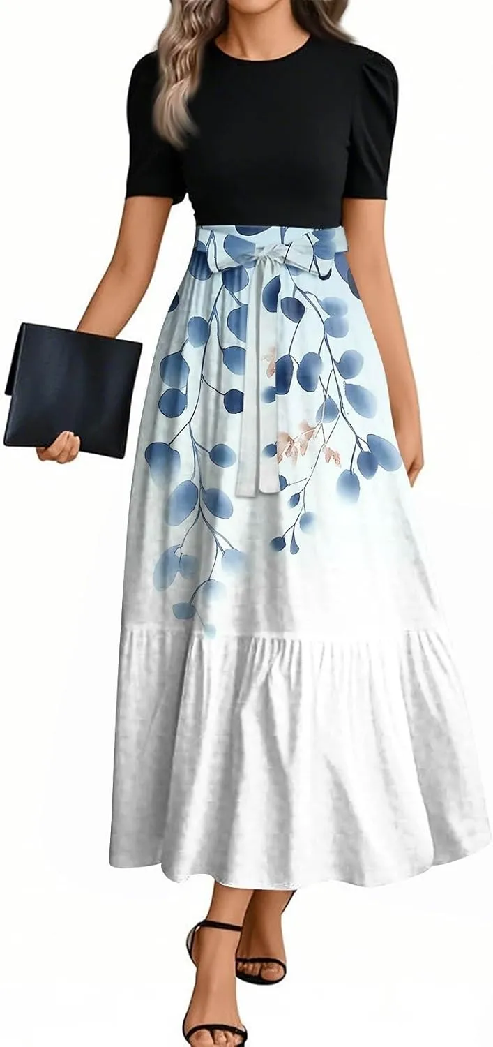 Boho Maxi Dresses for Women 2025, High Waisted Casual Trendy Summer Dresses Beach Vacation Womens Sundresses