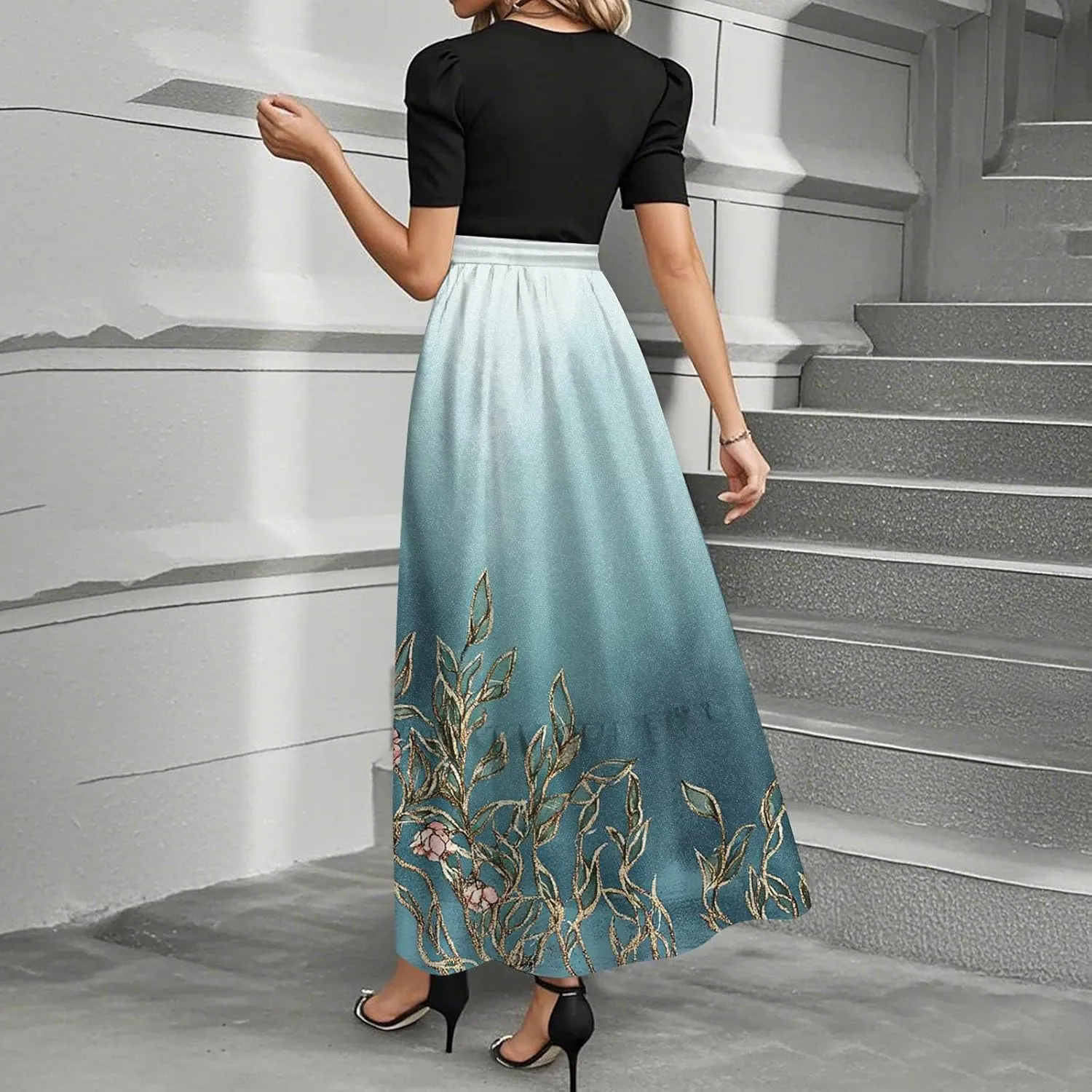 Boho Maxi Dresses for Women 2025, High Waisted Casual Trendy Summer Dresses Beach Vacation Womens Sundresses