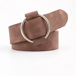 Camel Round Buckle Waist Belt
