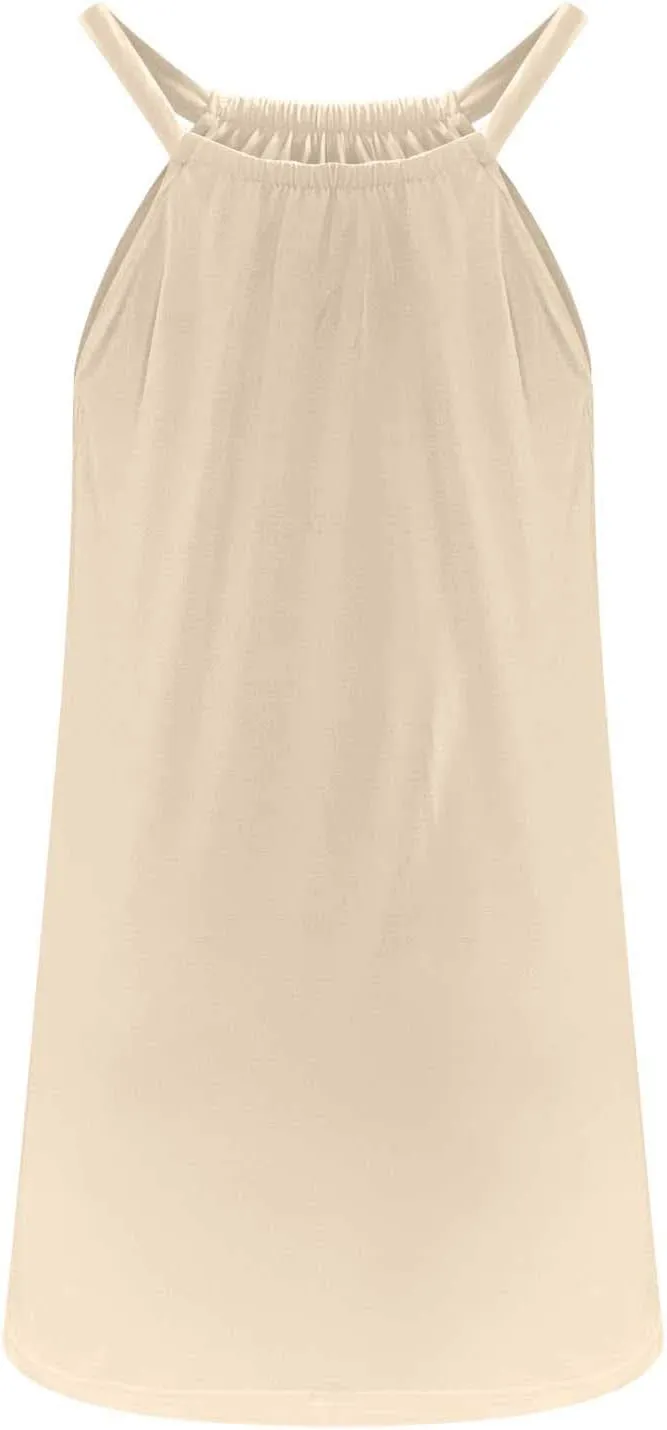 Casual Dresses for Women Basic Summer Beach Coverup Sun Dresses Soft Sleeveless Crewneck Hawaiian Mini Sun Dresses