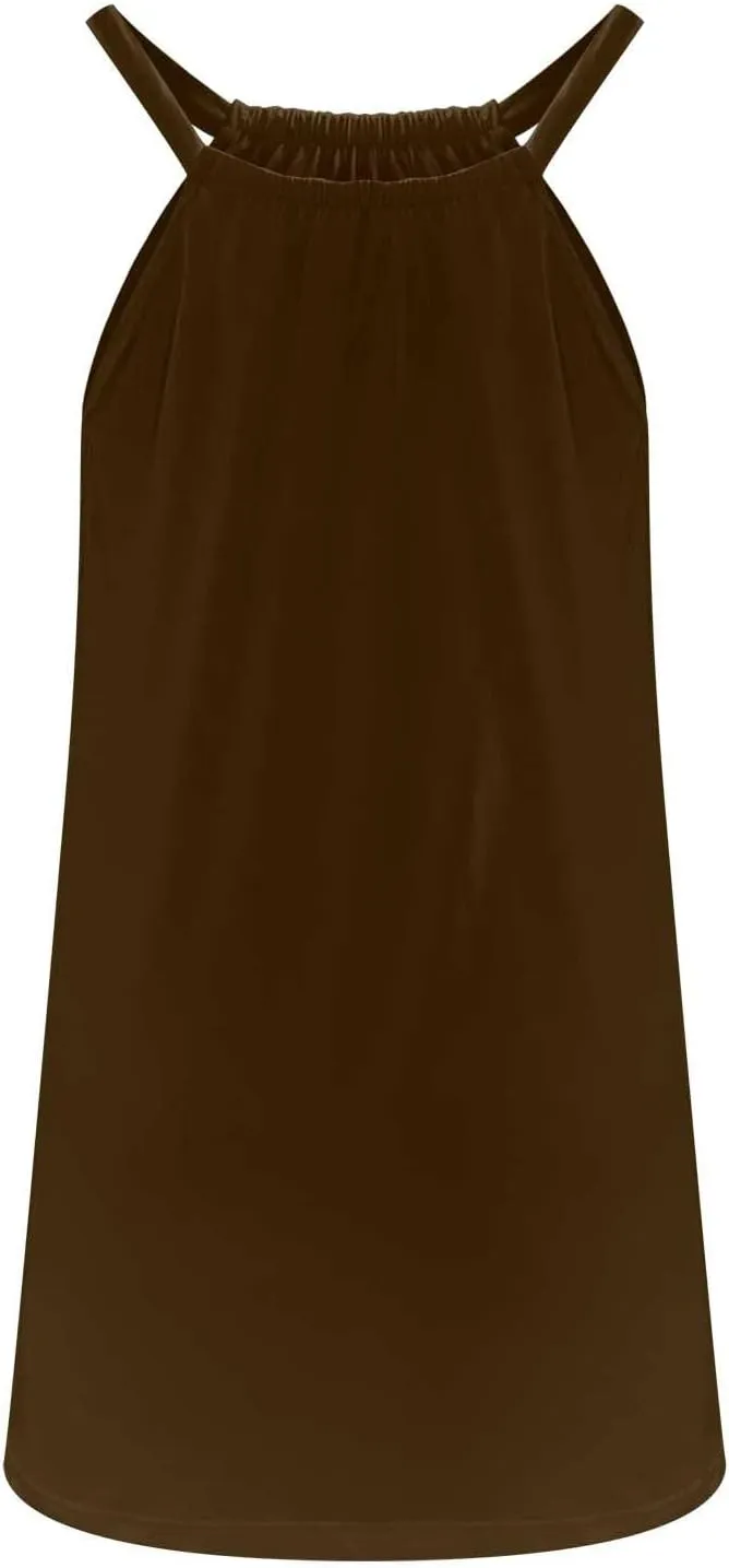 Casual Dresses for Women Basic Summer Beach Coverup Sun Dresses Soft Sleeveless Crewneck Hawaiian Mini Sun Dresses