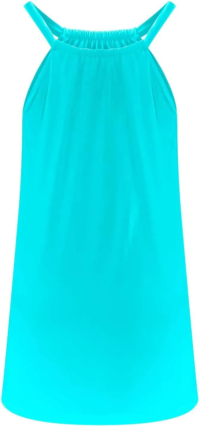 Casual Dresses for Women Basic Summer Beach Coverup Sun Dresses Soft Sleeveless Crewneck Hawaiian Mini Sun Dresses