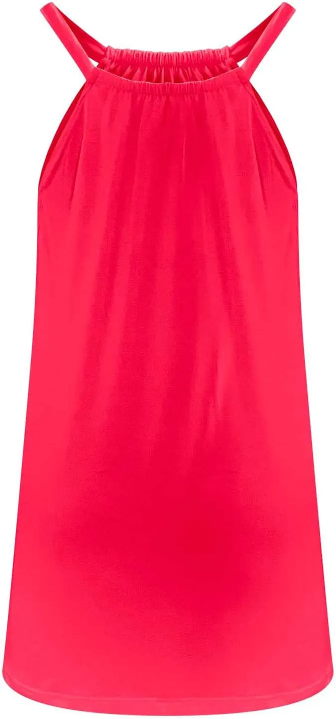 Casual Dresses for Women Basic Summer Beach Coverup Sun Dresses Soft Sleeveless Crewneck Hawaiian Mini Sun Dresses