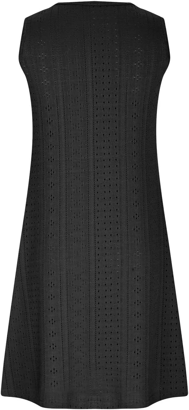Casual Dresses for Women Casual U Neck Sleeveless Mini Dresses Soft Lightweight Summer Hawaiian Vacation Sundresses