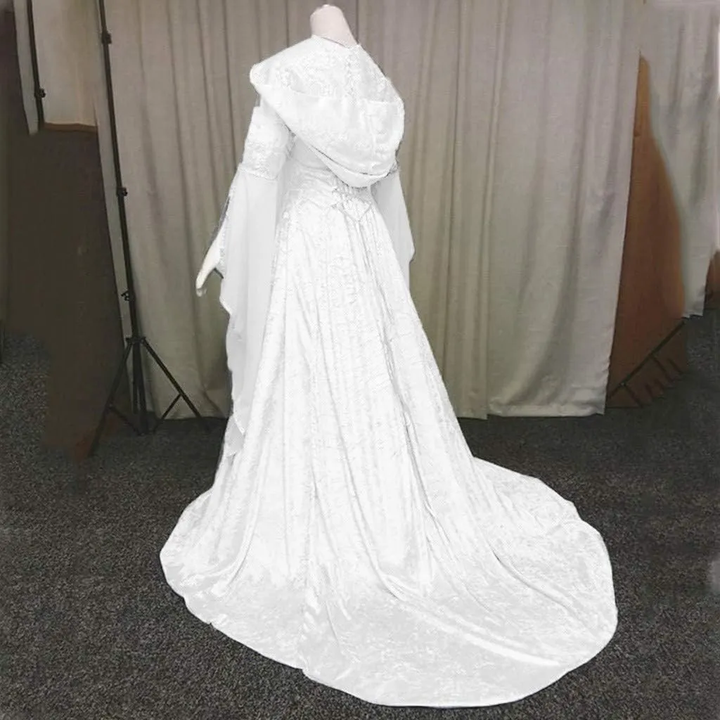 Cbcbtwo Renaissance Dress Women Medieval Costume Plus Size Gothic Cloak Fairy Dress Floor Length Victorian Ball Gown Costume