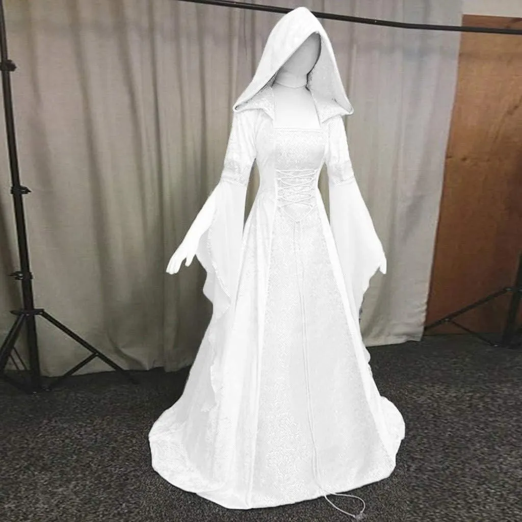 Cbcbtwo Renaissance Dress Women Medieval Costume Plus Size Gothic Cloak Fairy Dress Floor Length Victorian Ball Gown Costume