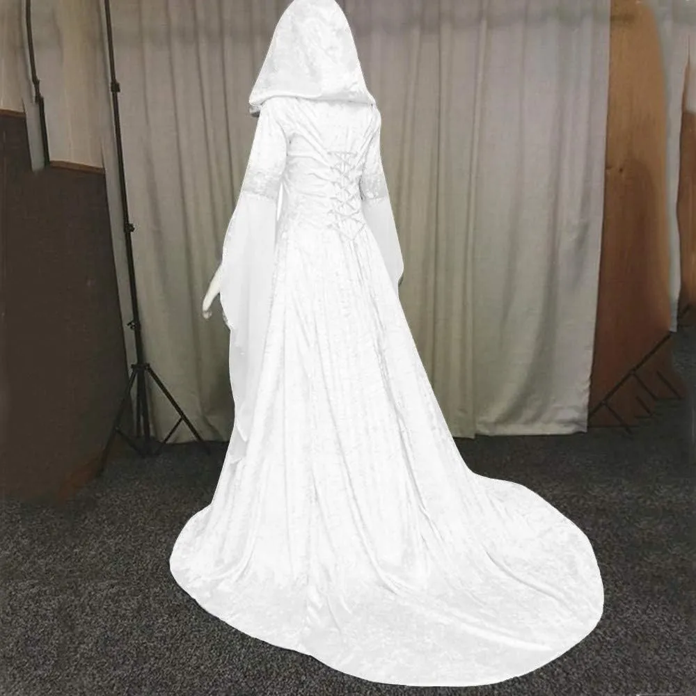 Cbcbtwo Renaissance Dress Women Medieval Costume Plus Size Gothic Cloak Fairy Dress Floor Length Victorian Ball Gown Costume