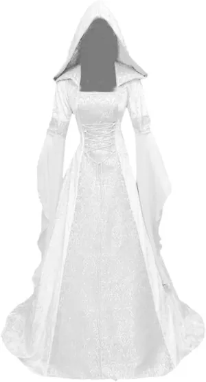 Cbcbtwo Renaissance Dress Women Medieval Costume Plus Size Gothic Cloak Fairy Dress Floor Length Victorian Ball Gown Costume