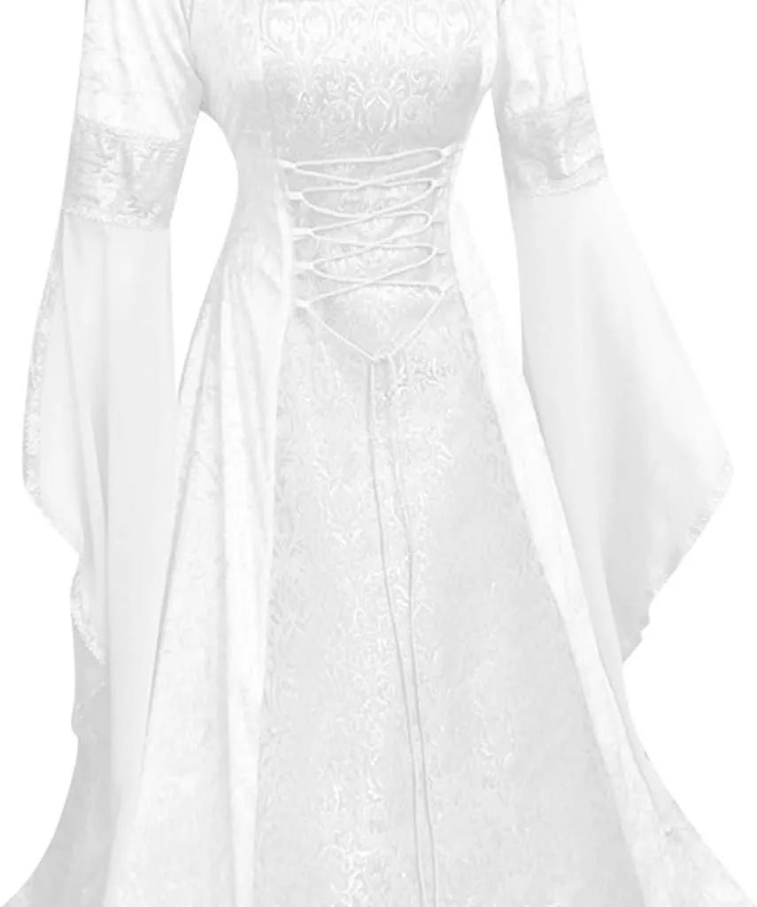Cbcbtwo Renaissance Dress Women Medieval Costume Plus Size Gothic Cloak Fairy Dress Floor Length Victorian Ball Gown Costume