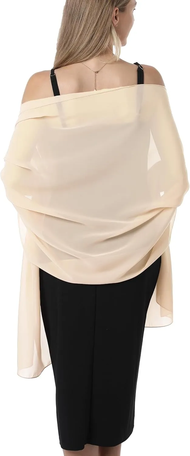 Chiffon Shawls and Wraps for Evening Dresses Women Elegant Soft Scarf Bridal Scarve Wedding Stole