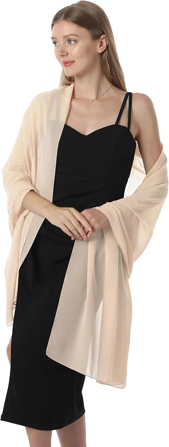 Chiffon Shawls and Wraps for Evening Dresses Women Elegant Soft Scarf Bridal Scarve Wedding Stole