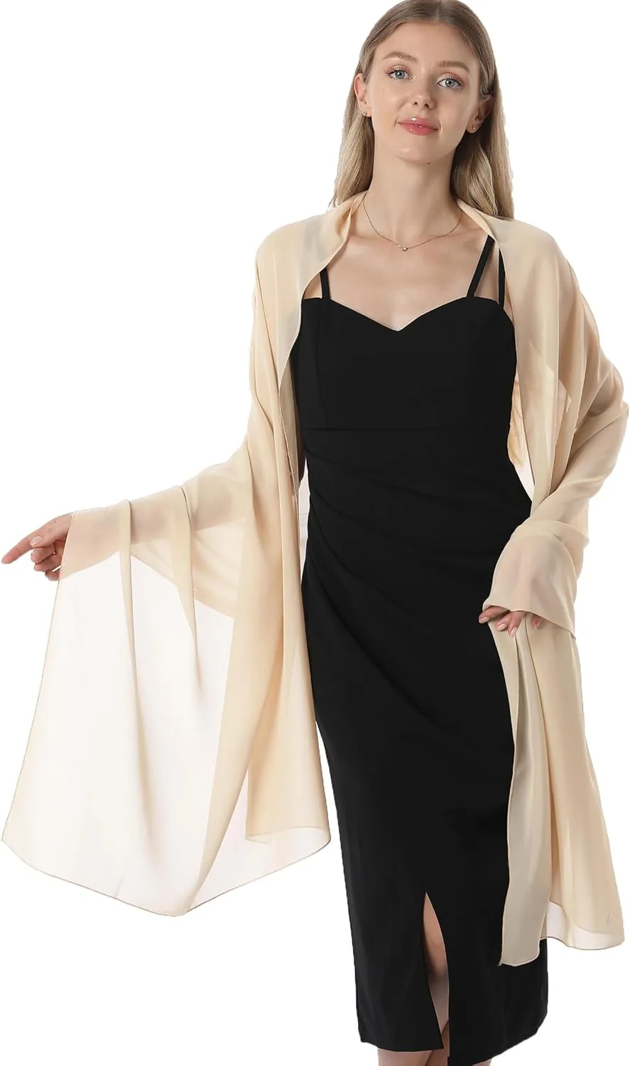 Chiffon Shawls and Wraps for Evening Dresses Women Elegant Soft Scarf Bridal Scarve Wedding Stole
