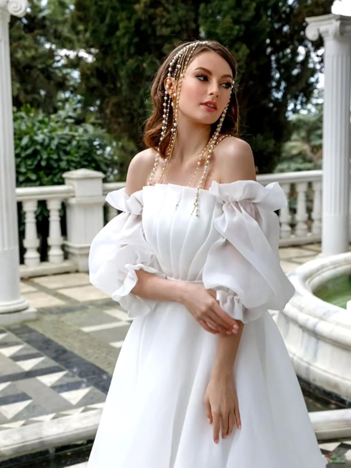 Elegant Short Wedding Dresses for Bride 2025 Engagement Ruffle Bridal Shower Dress for Wedding