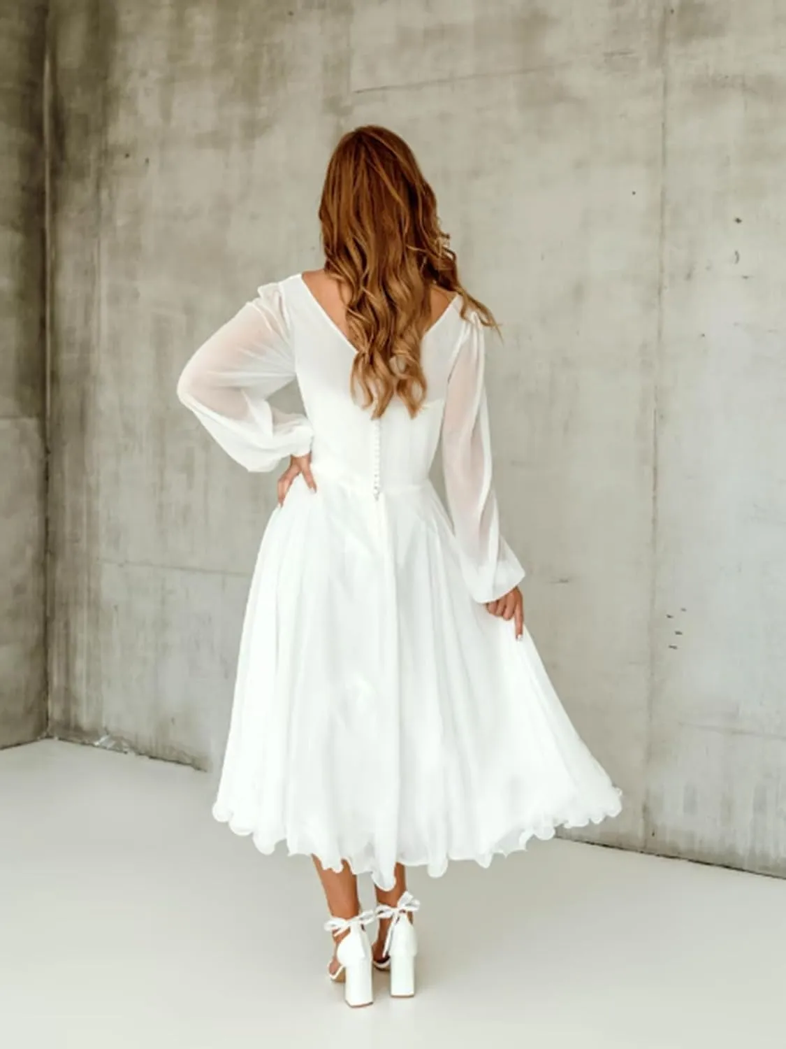 Elegant Short Wedding Dresses for Bride 2025 Engagement Ruffle Bridal Shower Dress for Wedding