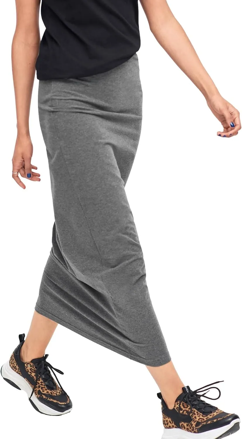 ellos Women's Plus Size Knit Maxi Skirt