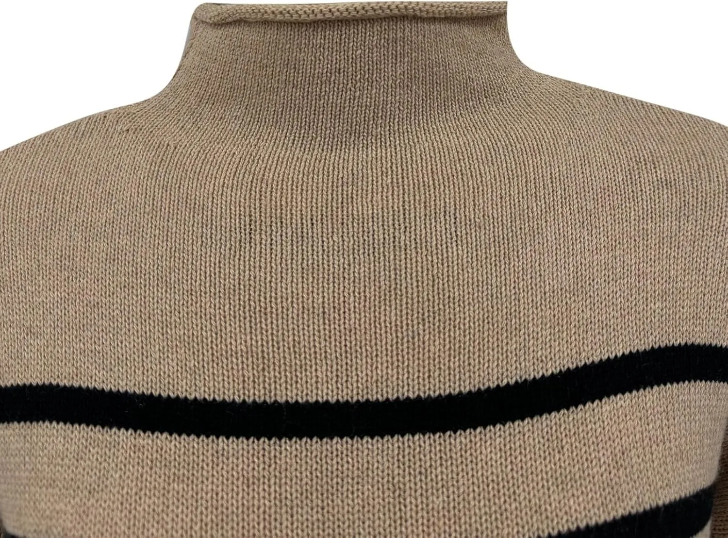 Fall Dresses for Women 2024 Fashion Long Sleeve Knitted Sweater Dress Causal Mock Neck Striped Fall Pullover Outfits