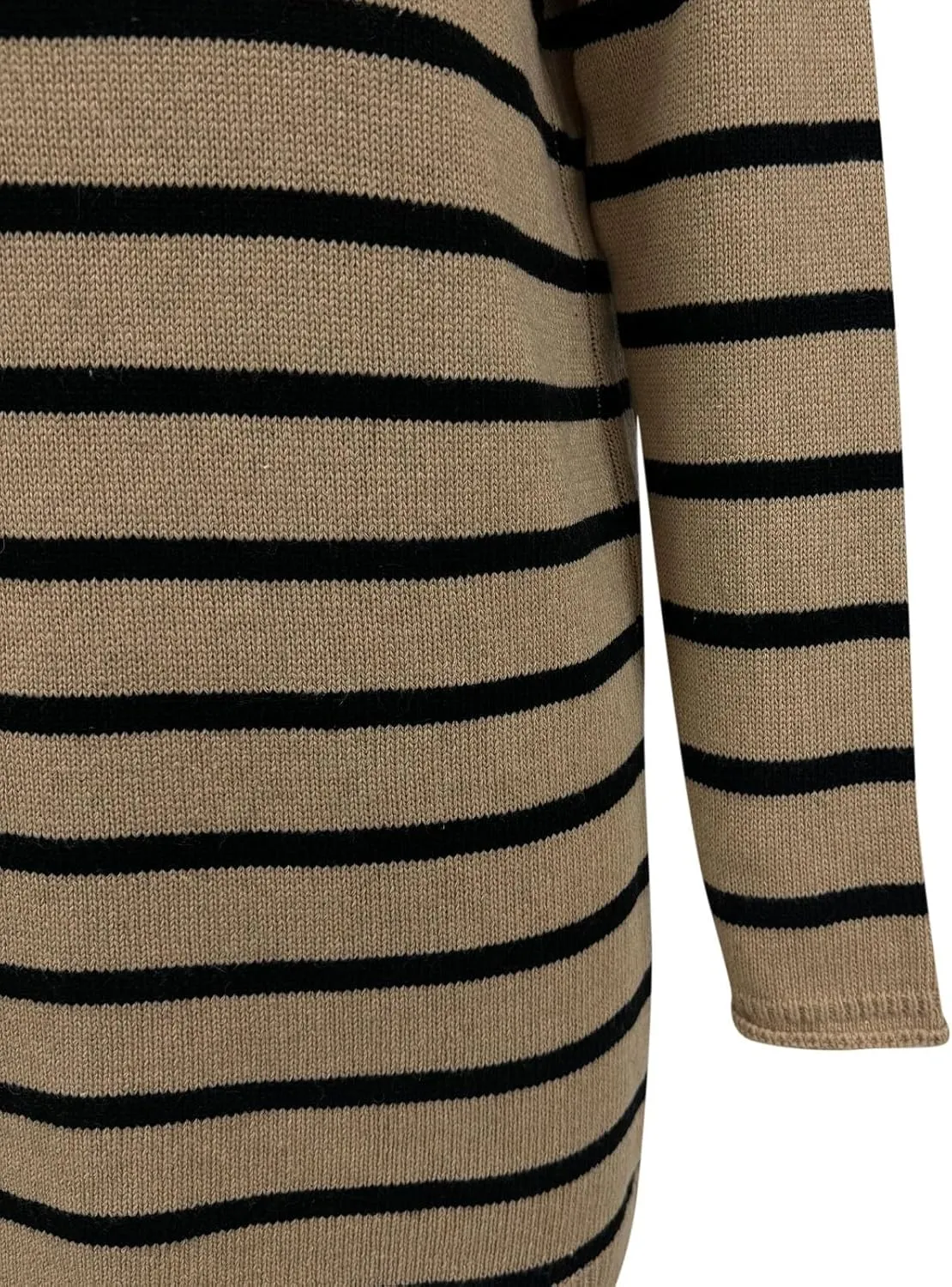 Fall Dresses for Women 2024 Fashion Long Sleeve Knitted Sweater Dress Causal Mock Neck Striped Fall Pullover Outfits