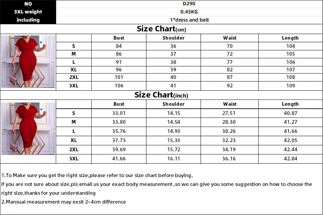 Female Clothing Sashes Solid High Waist Pencil Skirt V-Neck Pleated Zipper Elegant Midi Dress