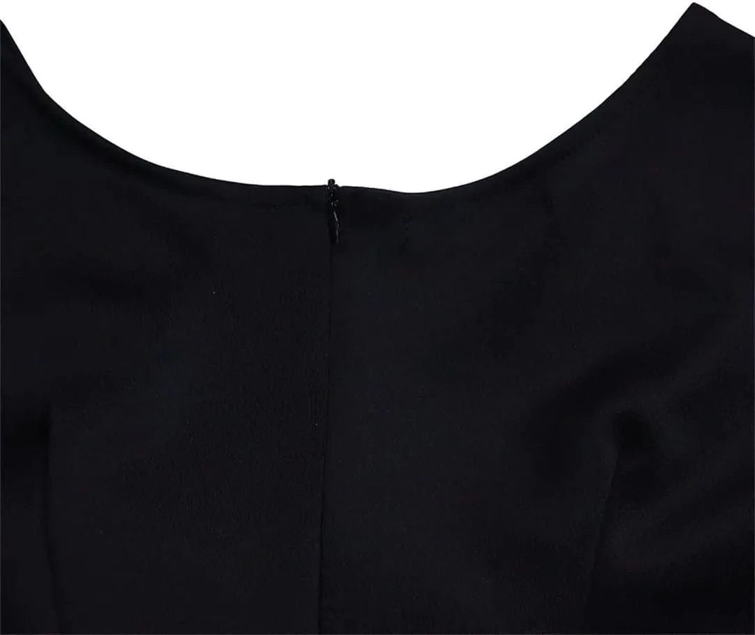 Female Clothing Sashes Solid High Waist Pencil Skirt V-Neck Pleated Zipper Elegant Midi Dress