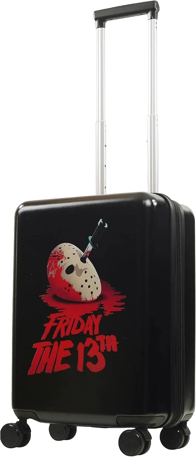 FUL Friday The 13th 22.5 Inch Carry-On Luggage, Hardshell Rolling Suitcase with Spinner Wheels, Black, Medium