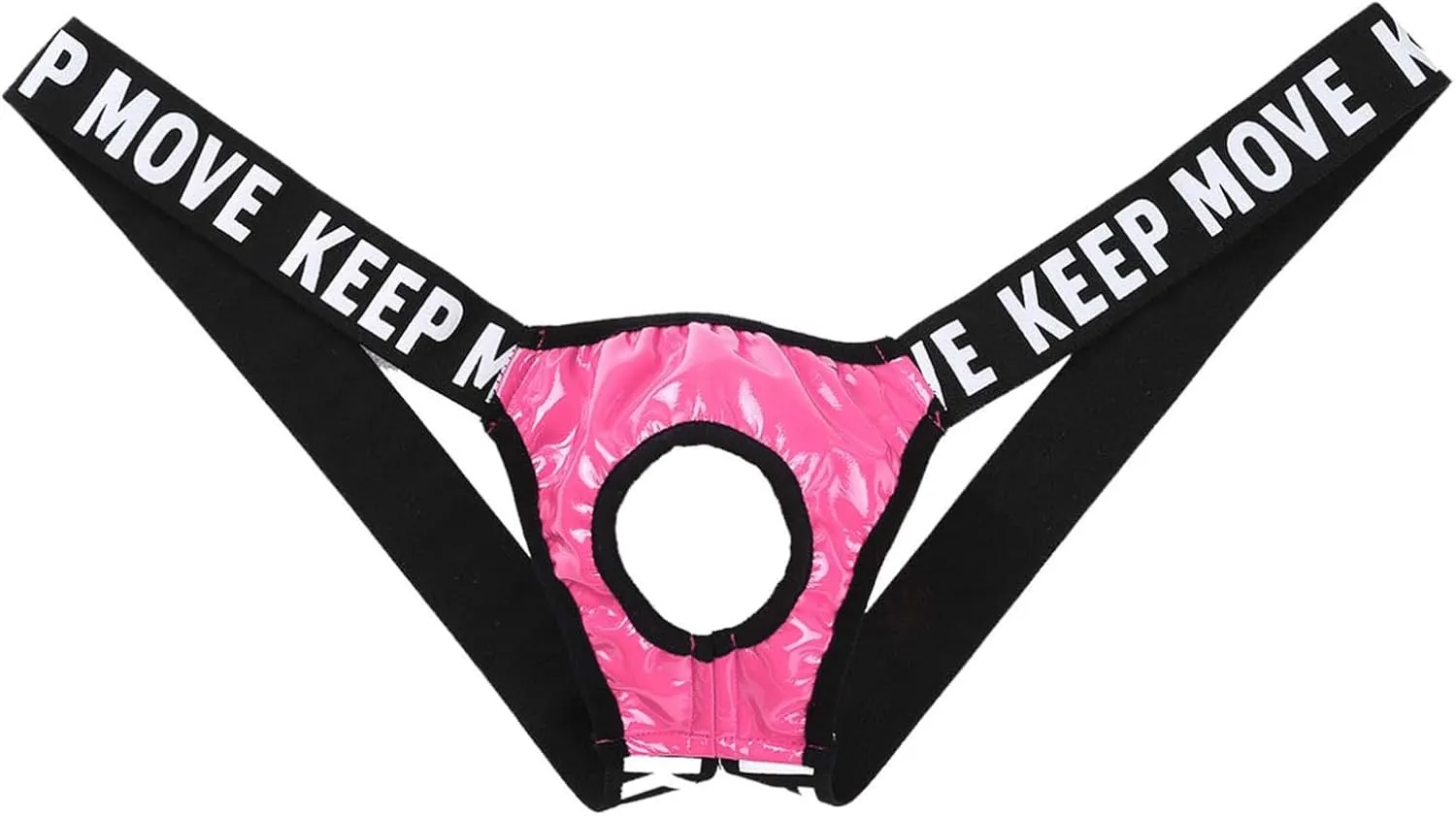 Hularka Men's Hollow Out Briefs Bulge Pouch Panties Wetlook Leather Letter Print Underpants