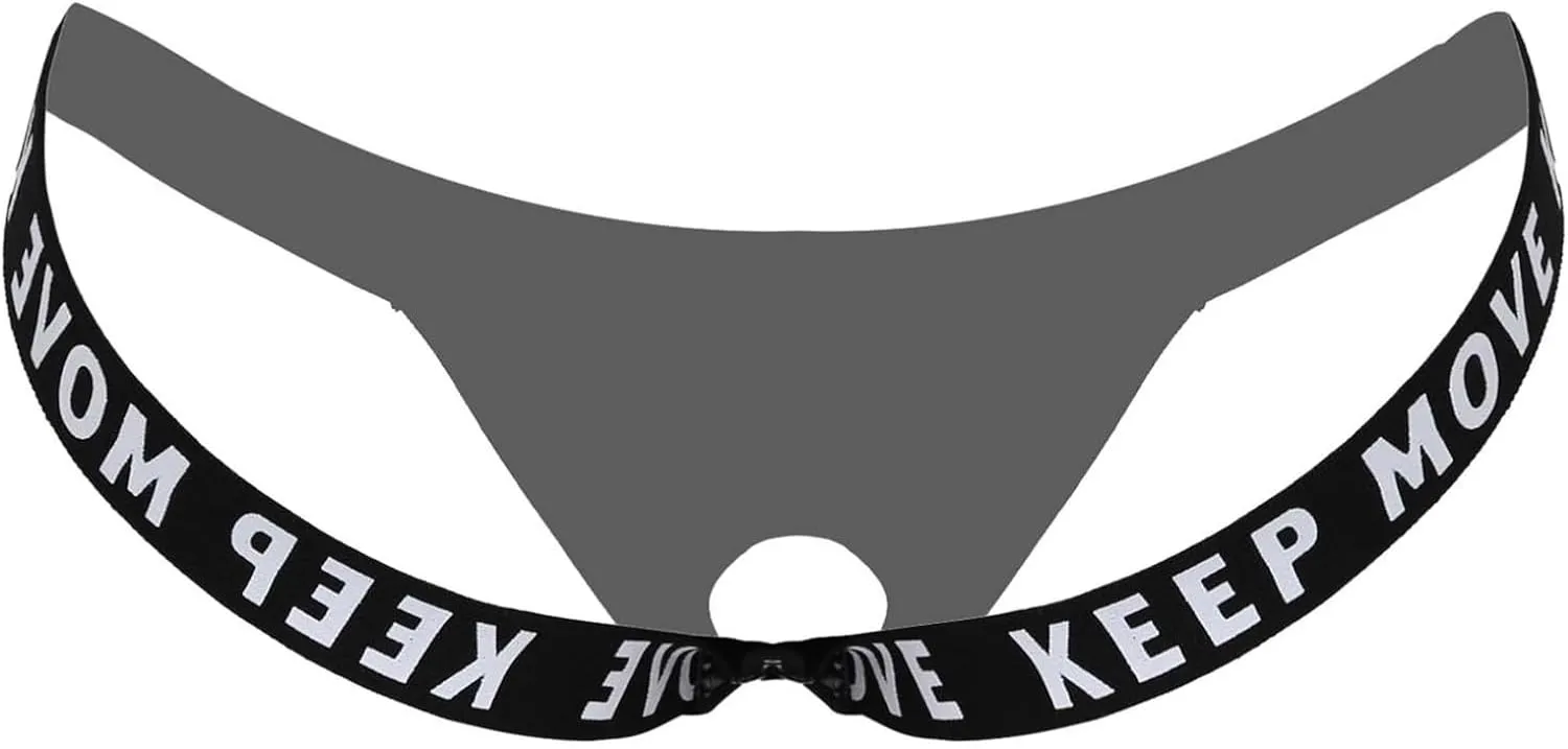 Hularka Men's Hollow Out Briefs Bulge Pouch Panties Wetlook Leather Letter Print Underpants