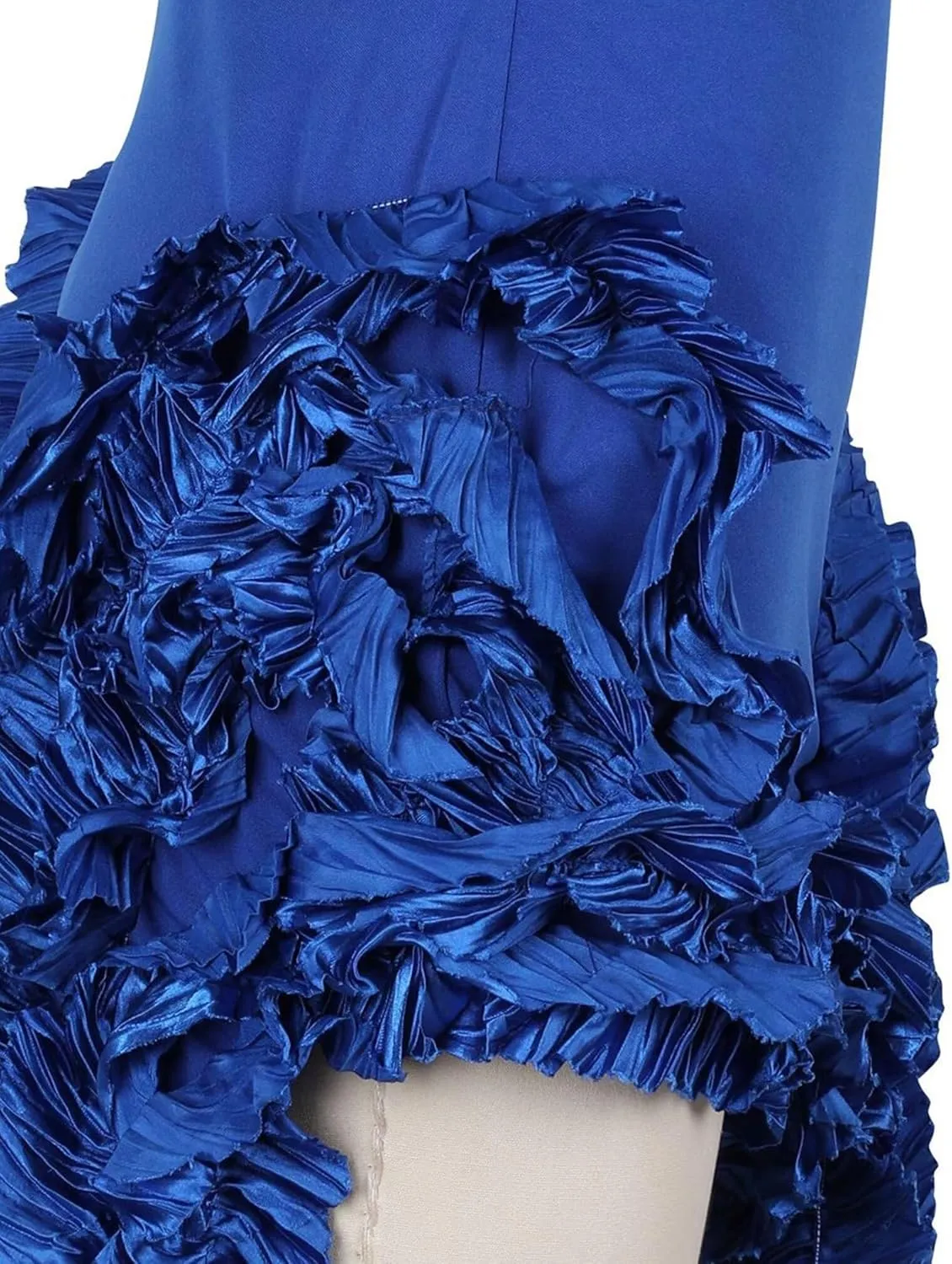 IyMoo Women Sexy Strapless Ruffle Bodycon Dress Solid Color Fringe Slim Party Cocktail Bandage Dresses