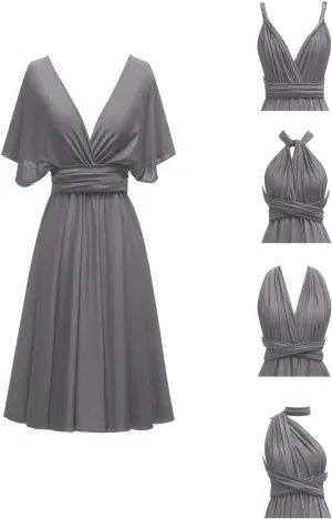 Knee Length Infinity Dress with Bandeau Short Convertible Bridesmaid Dresses Multi-Way Transformer Cocktail Gown