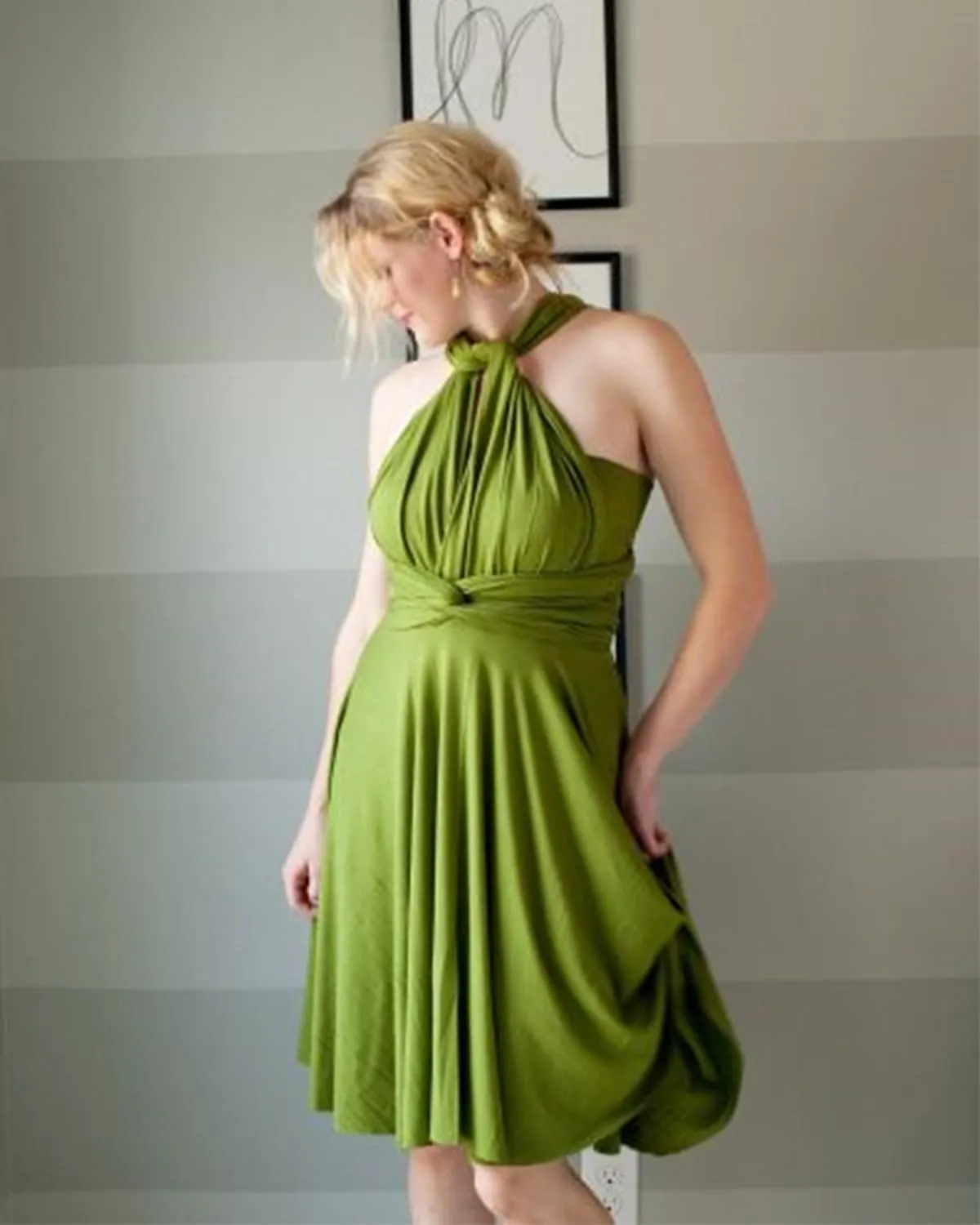 Knee Length Infinity Dress with Bandeau Short Convertible Bridesmaid Dresses Multi-Way Transformer Cocktail Gown