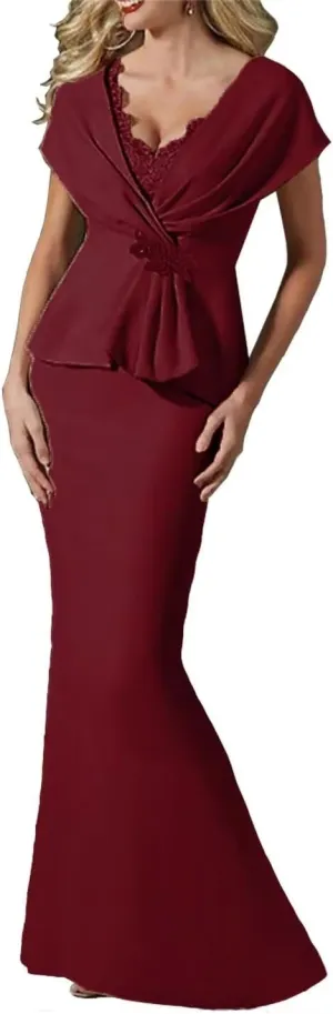 Laces V-Neck Mother of The Bride Dresses Elegant Formal Evening Party Gown for Women Wedding Guests Dress