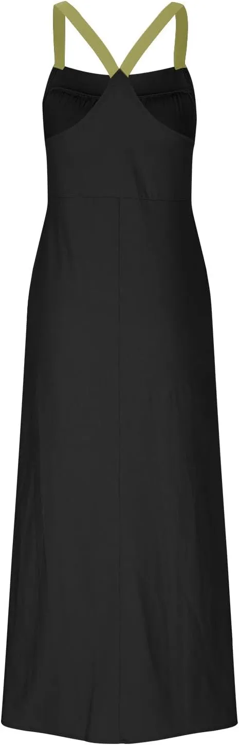 Linen Dresses for Women 2025 Spaghetti Strap Plus Size Cotton Clothes Soft Plus Size Beach Coverup Sundresses