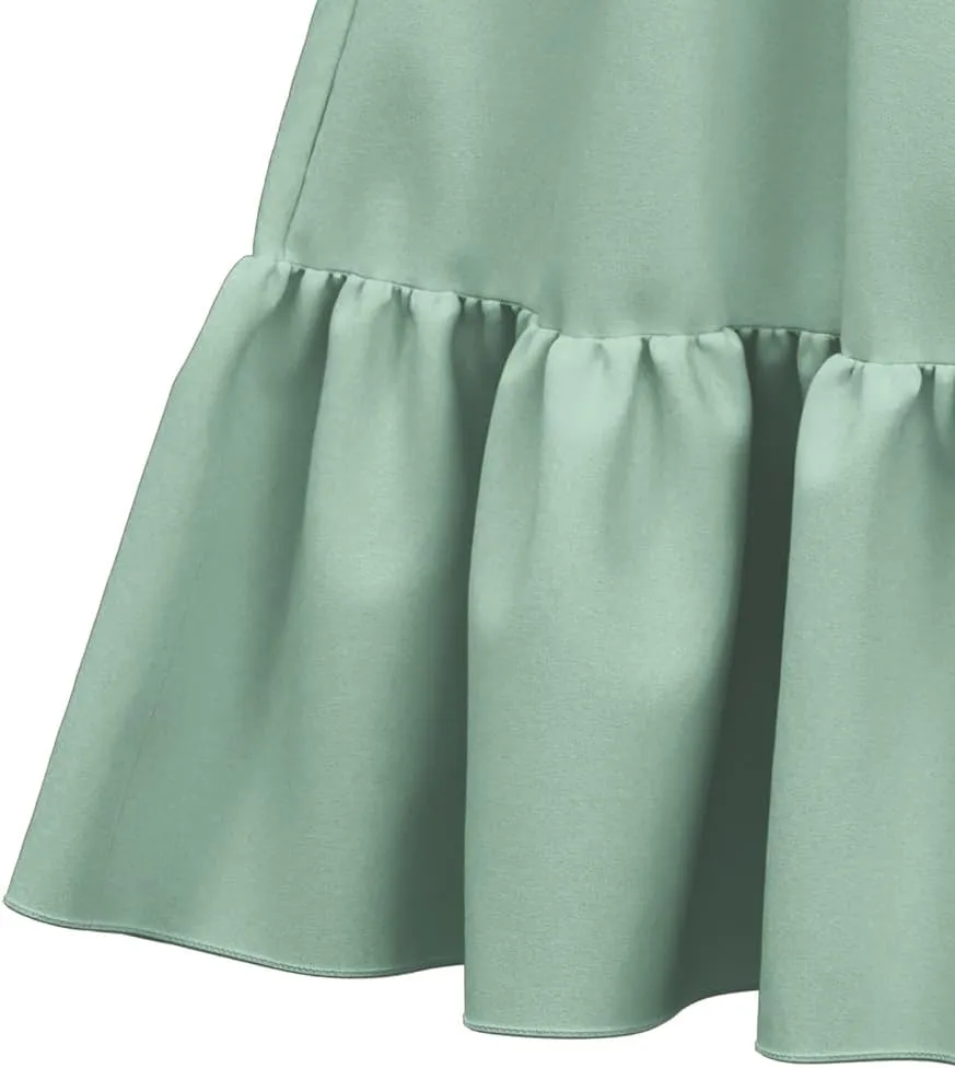 LQSZ Girls Maxi Summer Dress with Pocket Short Sleeve Spring Boho Long Sundress Casual School for Kids Size 3-12 Years
