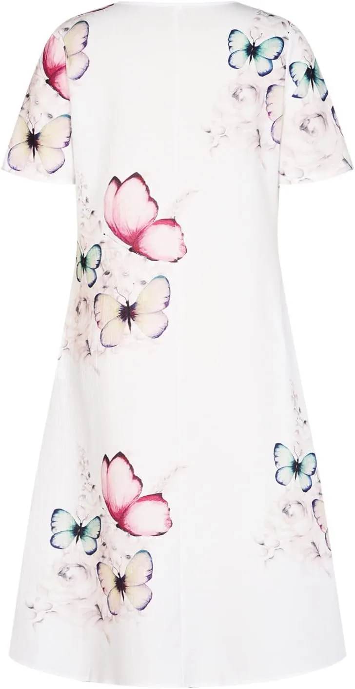 Maxi Dresses for Women 2025 Vneck Floral Sundresses Short Sleeve T Shirt Dress Flowy Summer Clothes with Pocket
