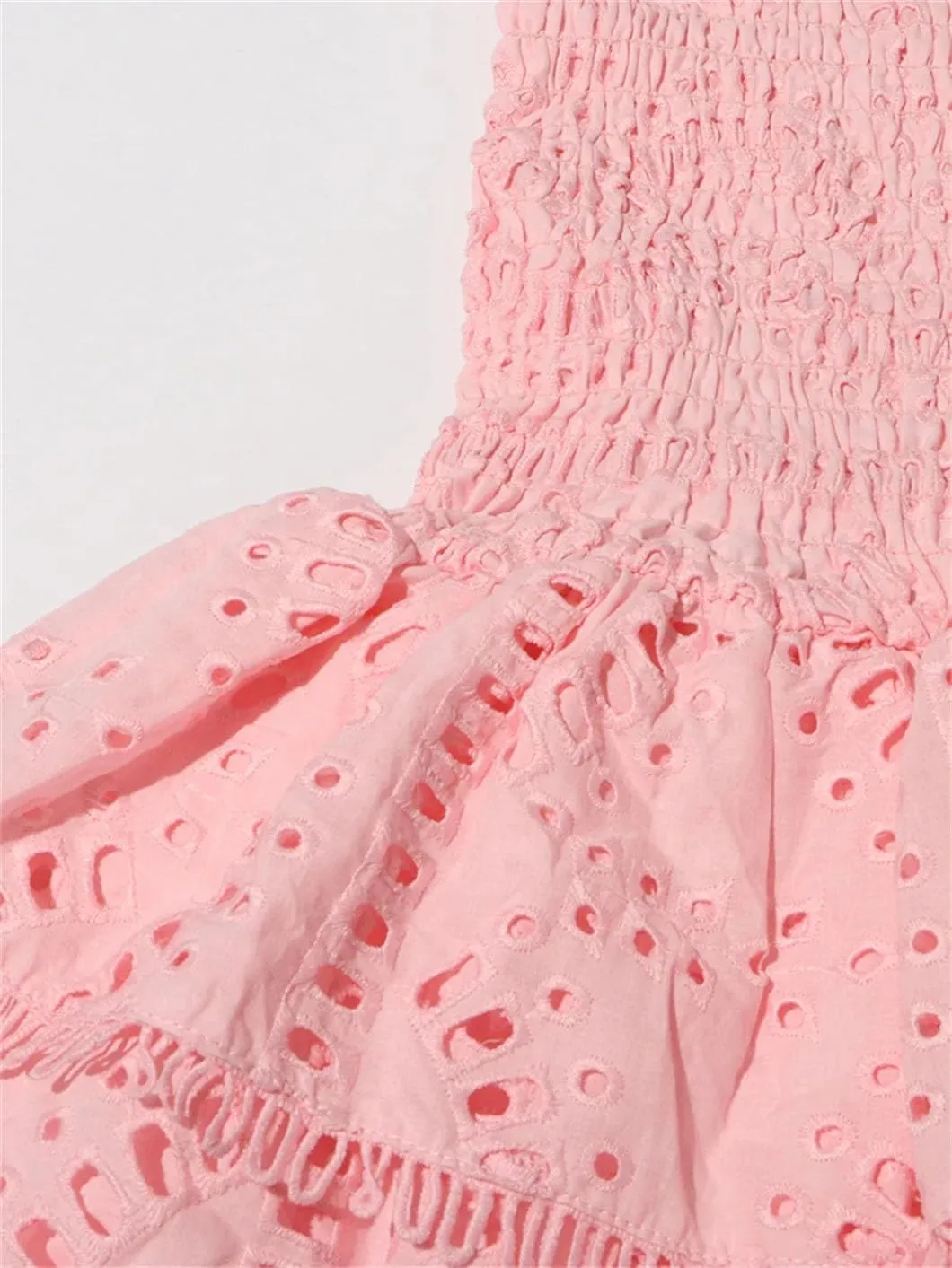 Mini A Line Dresses Strapless Sleeveless High Waist Spliced Ruffles Hem Elegant Slim Dress