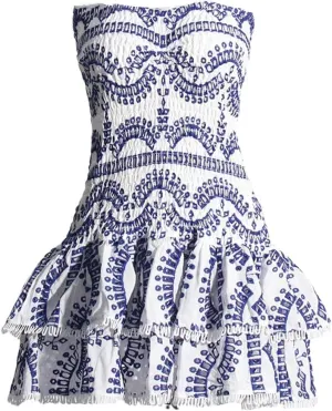 Mini A Line Dresses Strapless Sleeveless High Waist Spliced Ruffles Hem Elegant Slim Dress