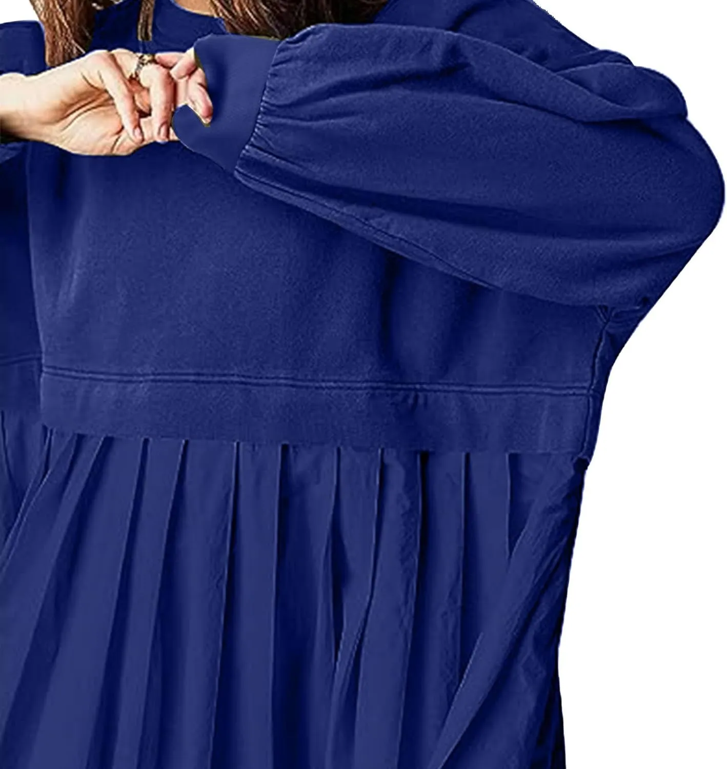 Mini Dress for Women Fall 2024 Color Block Patchwork Pleated Casual Soft Flowy Dress Outdoor Babydoll Bodycon Dresses