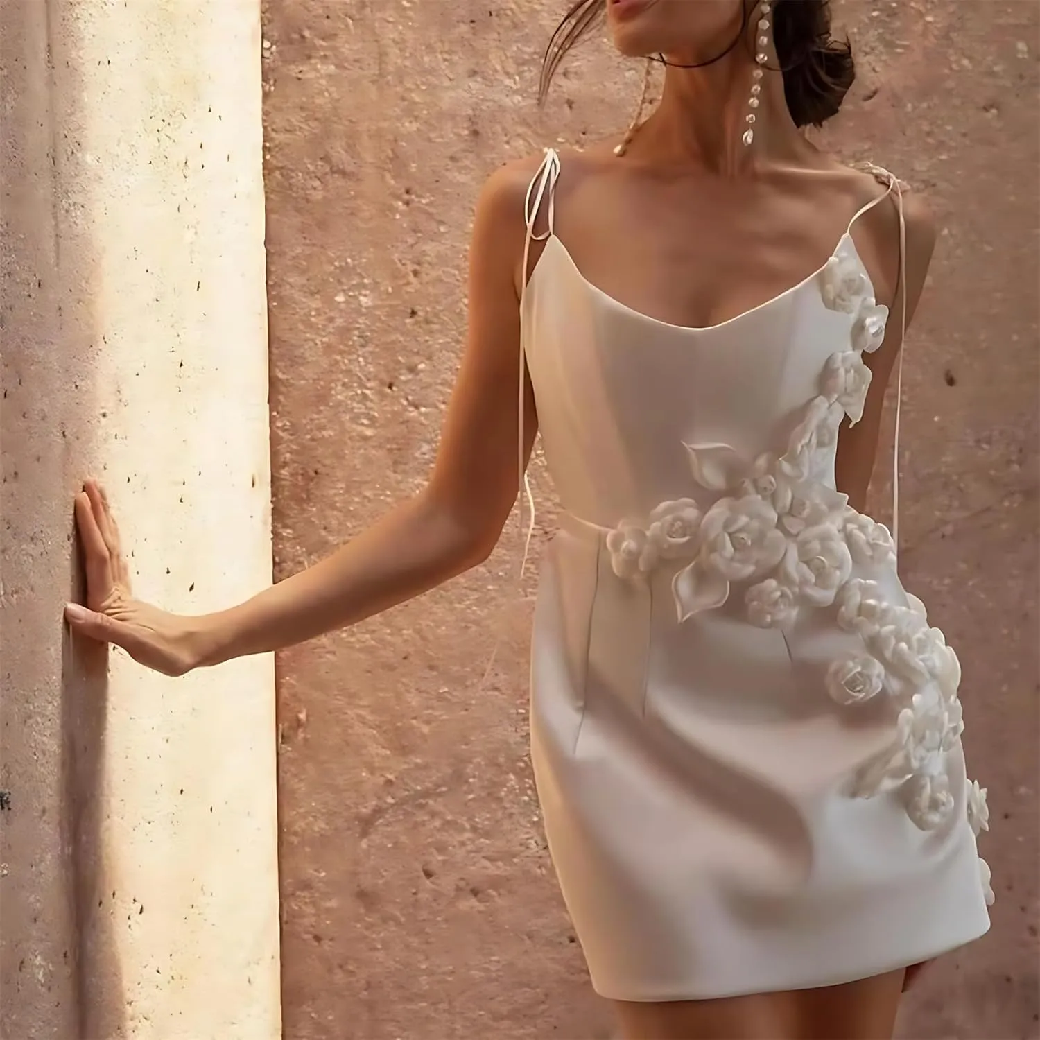 Modest Off Shoulder Short Wedding Dresses for Women Bride Elegant A-Line Bridal Gowns Casual Engagement Dress