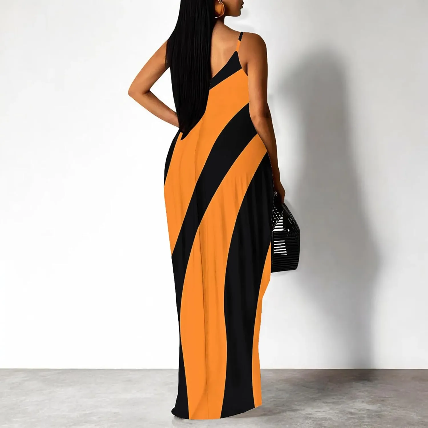Plus Size Dress for Women 2024 Casual Sleeveless Sundress Loose Spaghetti Strap Long Summer Beach Maxi Dress with Pockets