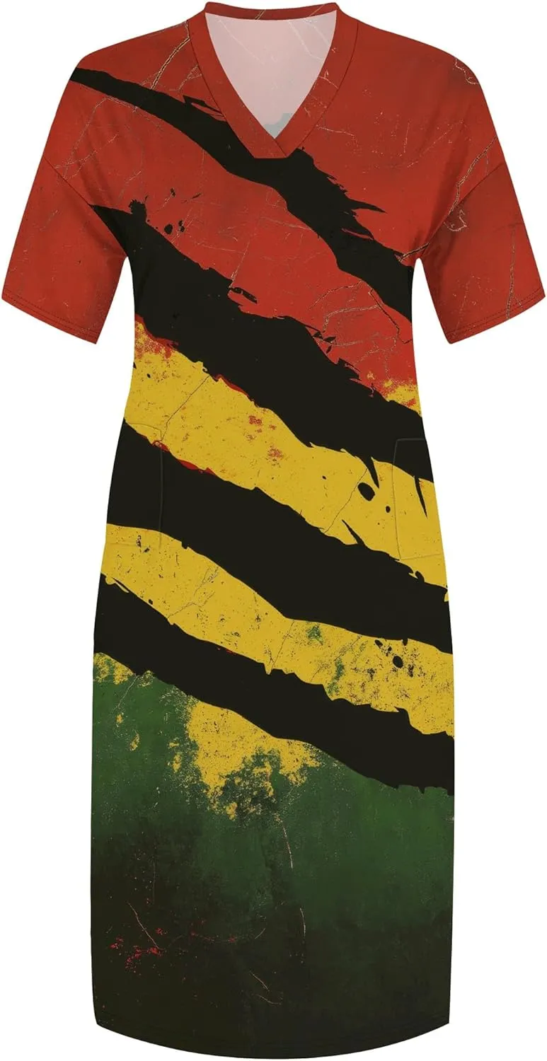 Plus Size Dresses for Curvy Women 2025 Summer Leopard Short Sleeve T Shirt Midi Dress with Pockets