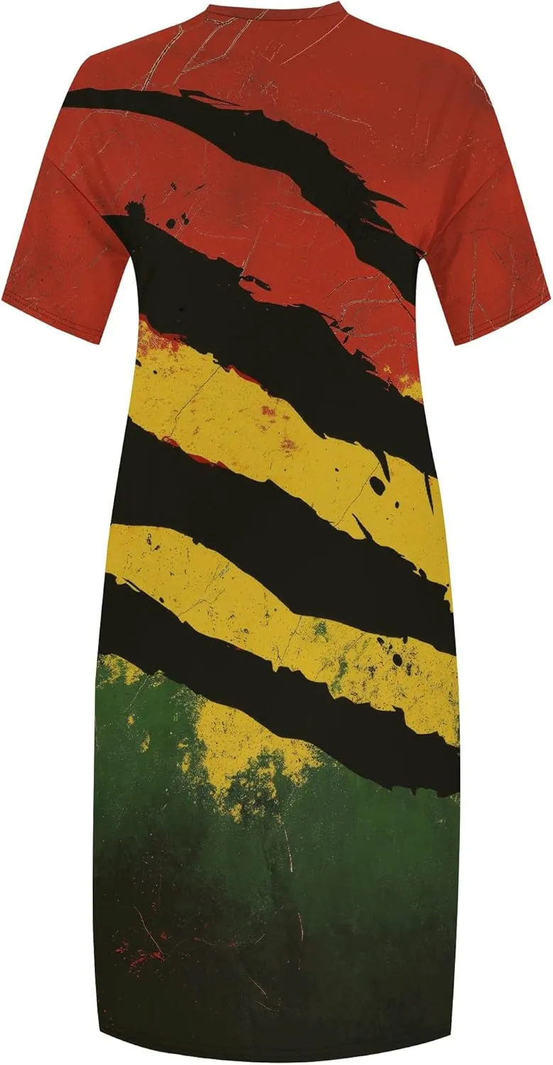 Plus Size Dresses for Curvy Women 2025 Summer Leopard Short Sleeve T Shirt Midi Dress with Pockets