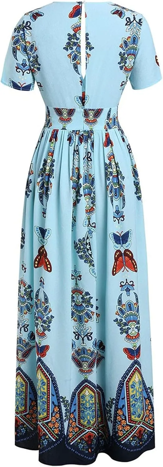 Plus Size Dresses for Women,2023 Summer Elegant Sexy Bodycon Wedding Guest Dress,Trendy Floral Boho Maxi Dress